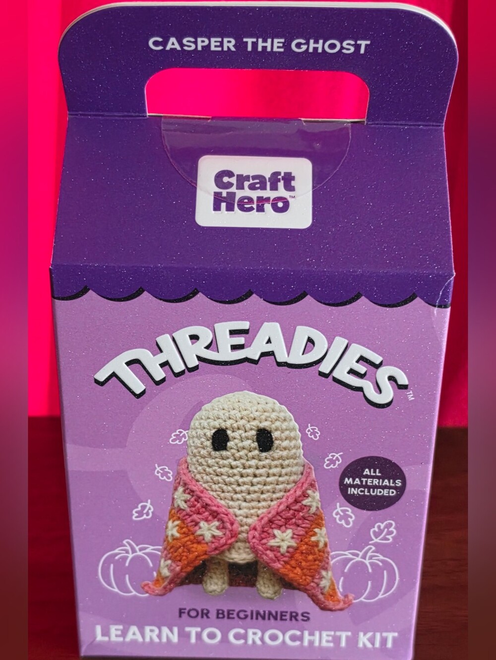 Threadies Casper the Ghost Crochet Kit For Beginners Craft Hero Activity Kit NWT